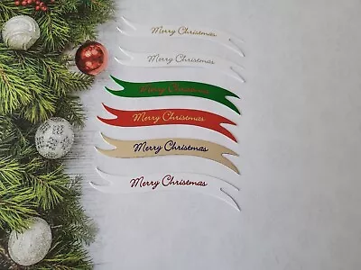 Merry Christmas Die Cut Banners Card Toppers Embellishments • £1.75