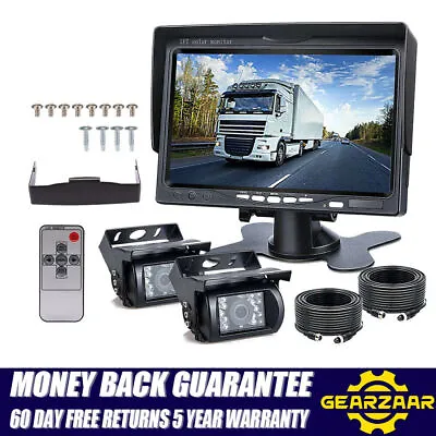 Car Reversing Camera 4Pin + 7  LCD Monitor Truck Bus Van Rear View Kit 12V-24V • £48.88