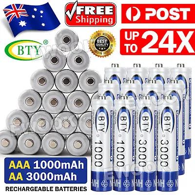 4~24x 3000mAh AA/1000mAh AAA Rechargeable Battery NI-MH 1.2V Recharge Batteries • $15.45