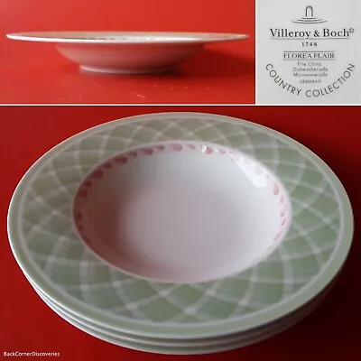 3 Villeroy & Boch Germany  Country Collection  FLOREA FLAIR 9.5  Rim Soup Bowls • $59.95