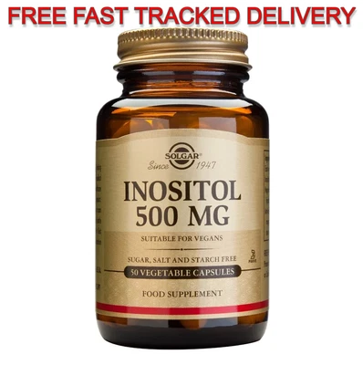 £12.99 • Buy Solgar Inositol 500mg 50 Vegetarian Vegan Capsules Free Of Gluten, Sugar, Salt