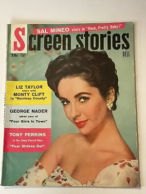 Screen Stories 2/1957-Dell-Liz Taylor-Anthony Perkins-Sal Mineo-Monty Clift-G • $25