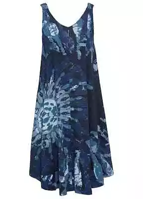 RAINBOW @ BONPRIX Black Batik Sun Dress Plus Size 18 • £11.99