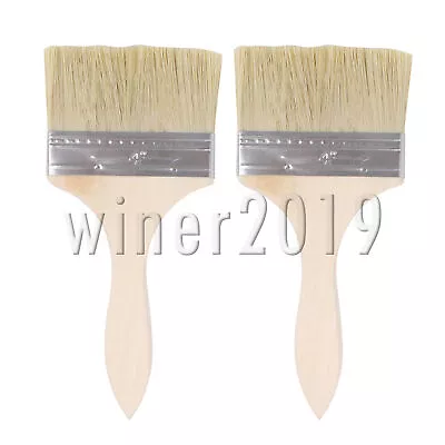 4 Inch Paint Brushes Home Wall Flat Chip Pait Brush With Wood Handle Pack Of 2 • $11.43