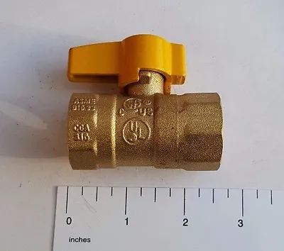 1) 3/4  Ips Brass Gas Ball Valve Csa Approved 1/4 Turn - Propane Natural Gas • $7.99