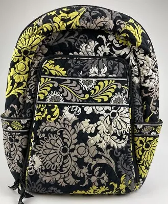 Vera Bradley Baroque Black/Yellow/White Laptop Backpack Full Size 17X15X5 • $23