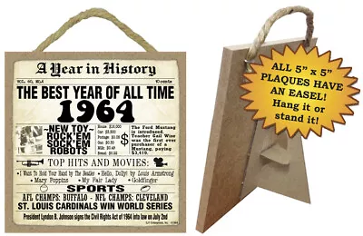 1964 A Year In History Birthday Anniversary Sign Hang Or Stand Great Gift NEW A9 • £10.59