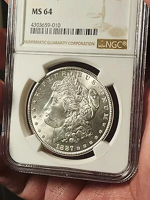 1887 Morgan Silver Dollar NGC MS64 Uncirculated • $135