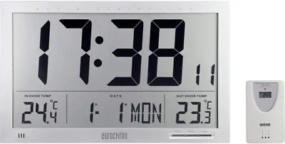 Large / Jumbo Radio Controlled Wall Clock  - Eurochron EFWU Jumbo 102 • £29.95