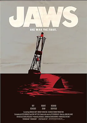 JAWS Movie Large Vintage JAW02 Giant Large Wall Art Pic Poster A0 A1A2A3A4 • £6.99
