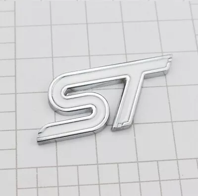 FORD ST White Chrome Car Badge Emblem Sticker Decal For Focus Fiesta Ranger • $9.99