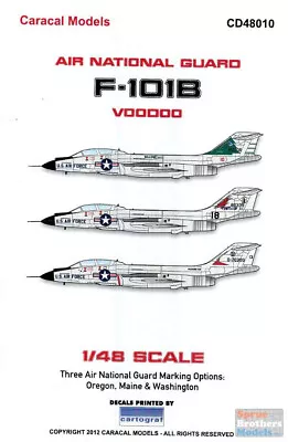 CARCD48010 1:48 Caracal Models Decals - F-101B Voodoo Air National Guard OR ME • $21.49