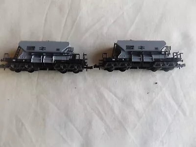 Rake Of 2 Trix 13575  Br Grey Loaded Bogie Ballast Hoppers N Gauge • £6.05