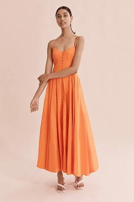 $37 • Buy BNWOT Country Road Mango Button Front Taffeta Slip Dress, Maxi, 14