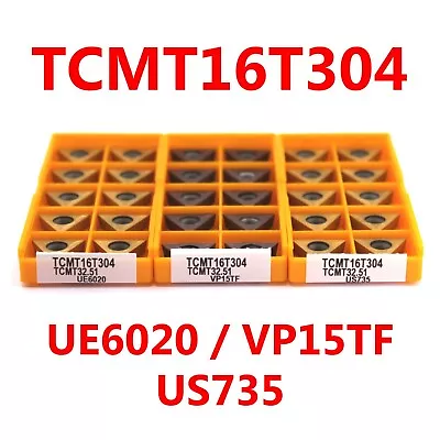 10pcs TCMT16T304 US735/UE6020/VP15TF Carbide Insert Lathe Cutting Tool Bit CNC • £14.99