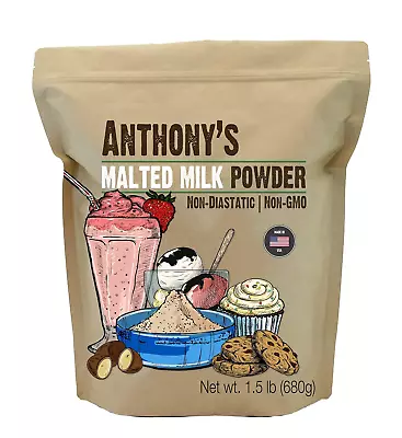 Malted Milk Powder 1.5Lb For Ice Cream Milk Shakes And Baking Non GMO Made  • $41.99