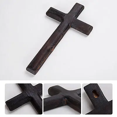 Vintage Wooden Wall Cross Portable Handheld Crucifix Holy Religious-11*6.3 Inch • $12.85