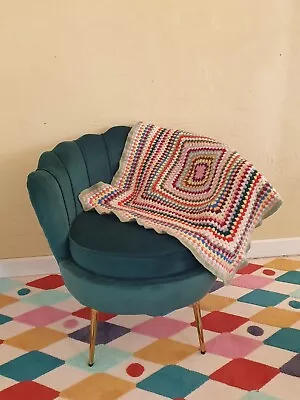 Vintage Crochet Blanket Throw Cot Lap Bassinet 72cmX 72cm • $15