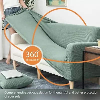Elastic Sofa Cover For Living Room Armchair Cheap Corn Grid Fabric Sofa Slipcove • £44.34