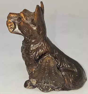 Antique Cast Metal Small Dog Scott Terrier Scottie Rockefeller Center  • $14
