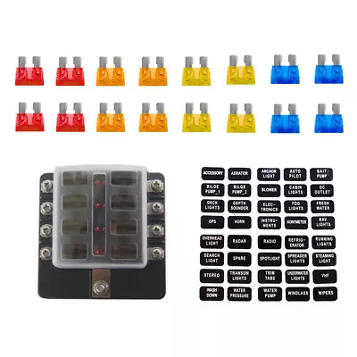 8 Way Blade Fuse Box Holder 8 Way ATC/ATO Blade Fuse Holder Box • $25.64