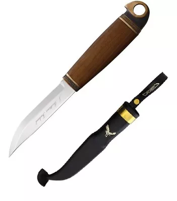 Marttiini Eagle Fixed Knife 4.25  1.4034 Steel Blade Waxed Curly Birch Handle • $157.79