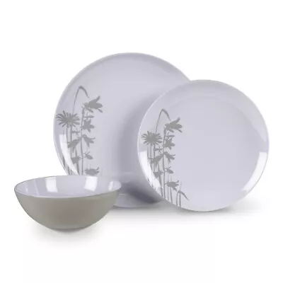 12Pc Melamine Crockery Dinner Plate Pasta Cereal Bowl Camping Tableware Meadow • £36.95