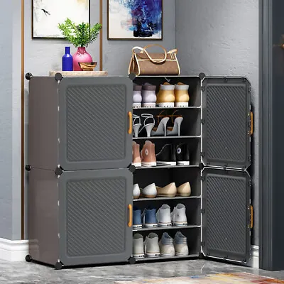 Dustproof Shoe Rack Shoes Storage Cabinet Shelf Unit Door Hallway Stand Organise • £15.95