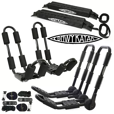 Conwy Kayak Roof Rack Carrier Straps J Bars Pads Car Fixed Folding Adjustable • £23.99
