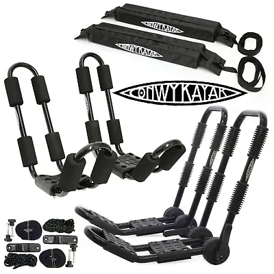 Conwy Kayak Roof Rack Carrier Straps J Bars Soft Pads Car Fixed Folding • £22.99