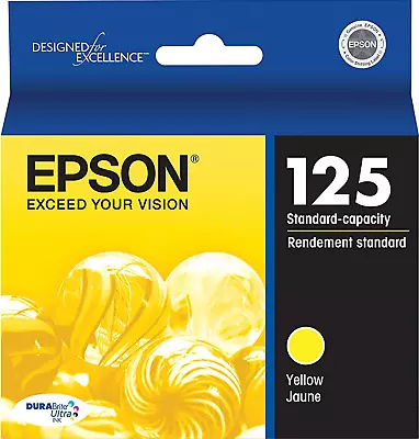 New Genuine Epson 125 Yellow Ink Cartridge Stylus NX127 Stylus NX530 • $5.50