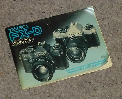 Authentic YASHICA FX-D QUARTZ SLR Camera Instruction Manual  90 Pages • £6.95