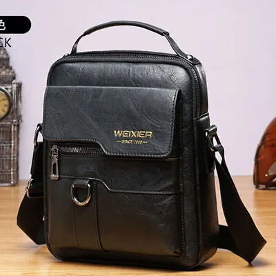 Men's Handbag Shoulder Bag Leather Business Briefcase Crossbody Casual Fashion G • $18.49