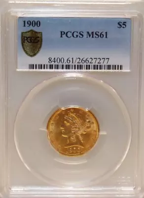 1900 US $5 Liberty Gold Piece PCGS MS61 • $595.03