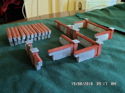 £12.99 • Buy 00 Gauge Brick Walling Fully Painted  18 Sections Train Set Scenery Layout 