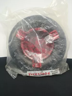 Vtg Firestone Advertising Tire Red & Black Swirl Bakelite Ashtray NEW In Plastic • $29.99