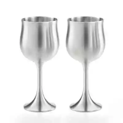 Royal Selangor Sovereign Wine Goblets Pair In Wooden Gift Box - Finest Pewter • $347