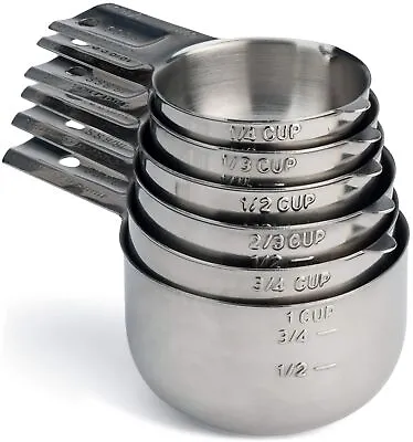 Hudson Essentials Stainless Steel Measuring Cups Set (6 Piece Set) • $26.66