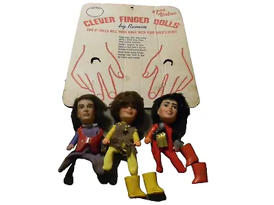 Vintage 1970 Remco Monkees Toy  Finger Dolls Davy Micky And Mike Includes Card • $59.95