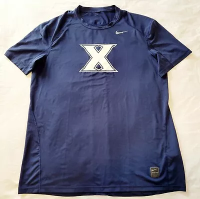 TEAM ISSUED Xavier Musketeers Basketball Navy Nike Pro Dri-Fit Shirt LARGE L • $21.99