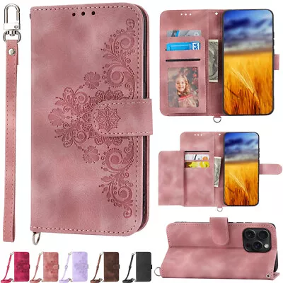 For IPhone 15 14 13 12 11 Pro Max 8 7 Plus Wallet Case Flip Leather Cover Strap • $15.59