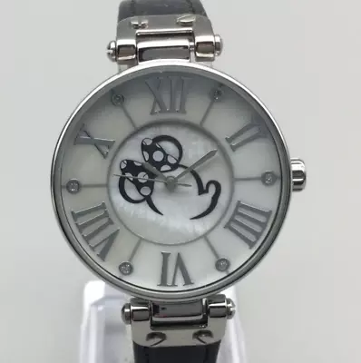 Disney Parks Watch Women Minnie Mouse 34mm Silver Tone Leather Band New Battery • $22.49