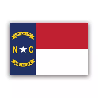 North Carolina Flag Sticker Decal - Weatherproof - Adhesive State Carolinian • $34.99