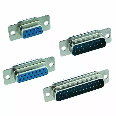 PCB D Connector Plug Socket D-Sub 9 15 25 Way • £8.69