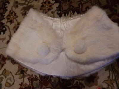 $35.99 • Buy Vintage Genuine Rabbit Fur Stole Shoulder Wrap Cape Wedding 36x12 Clean