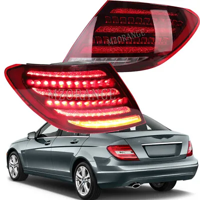 Pair LED Tail Light Brake Start-Up Animation For Mercedes Benz W204 2007-2014 • $346.96