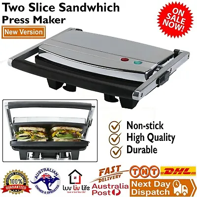 $35.67 • Buy Sandwich Cafe Press Slice Stainless Steel No Stick Grill Maker Toaster