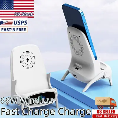 Portable 66W Wireless Fast Charge Charger Mini Chair Desk Mobile Phone Holder • $15.95