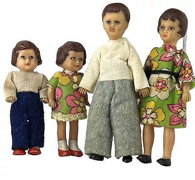 Vintage Ari Germany Dollhouse Family Dolls Mother Father Children Lot (4) • $69.99