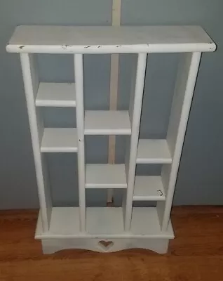 Large Vintage WHITE Wooden SHADOW BOX Display Shelf~SHABBY~Wall Or Self Standing • $45